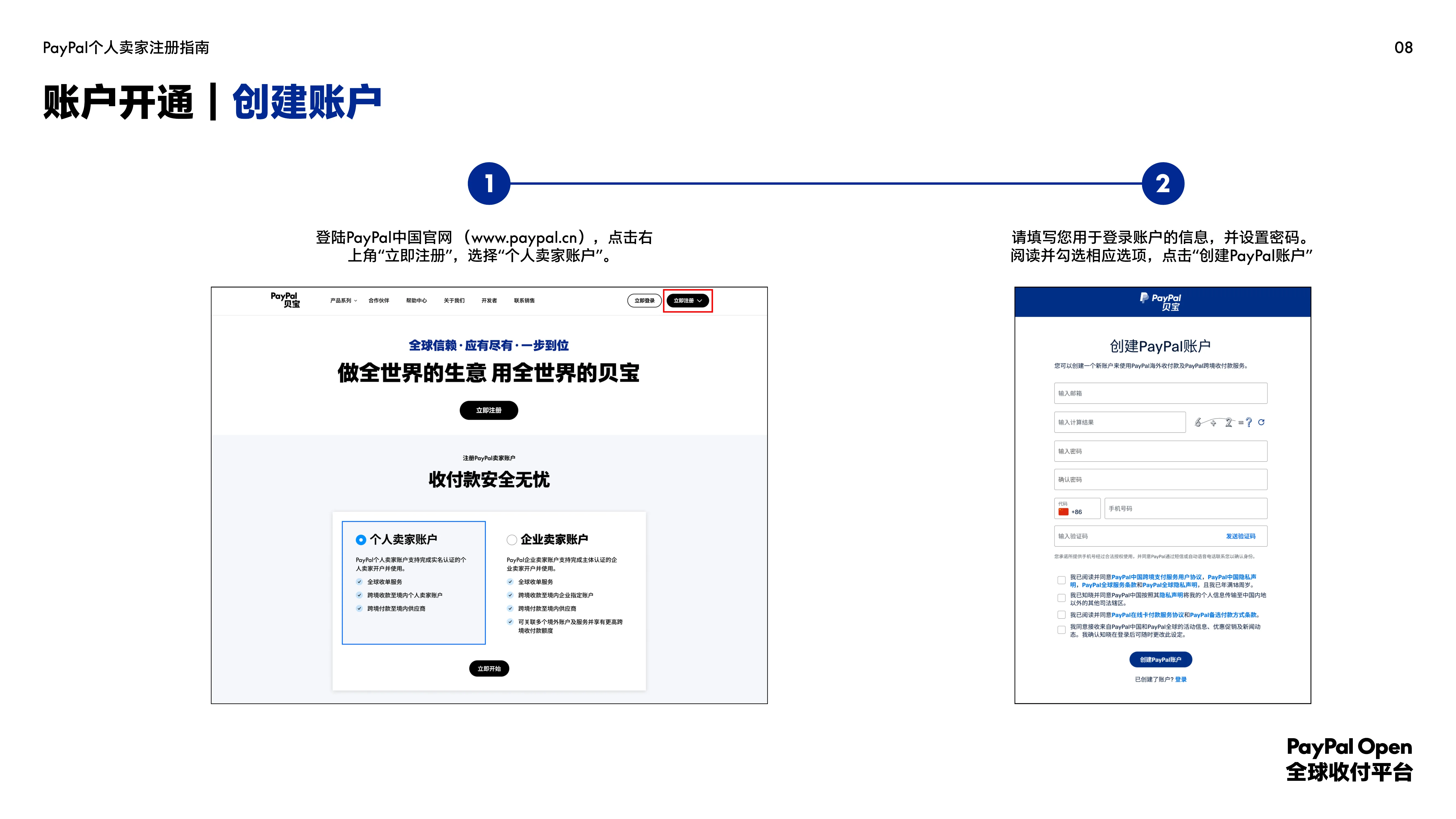 PayPal 创建账户流程