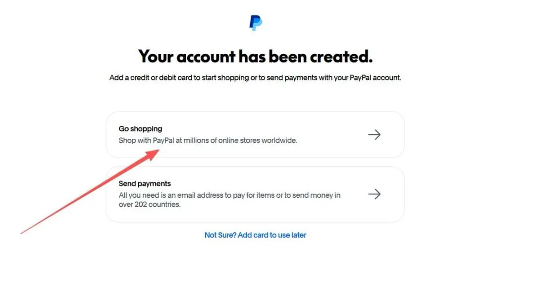PayPal 添加信用卡页面,填写卡号、有效期、CVV 和账单地址