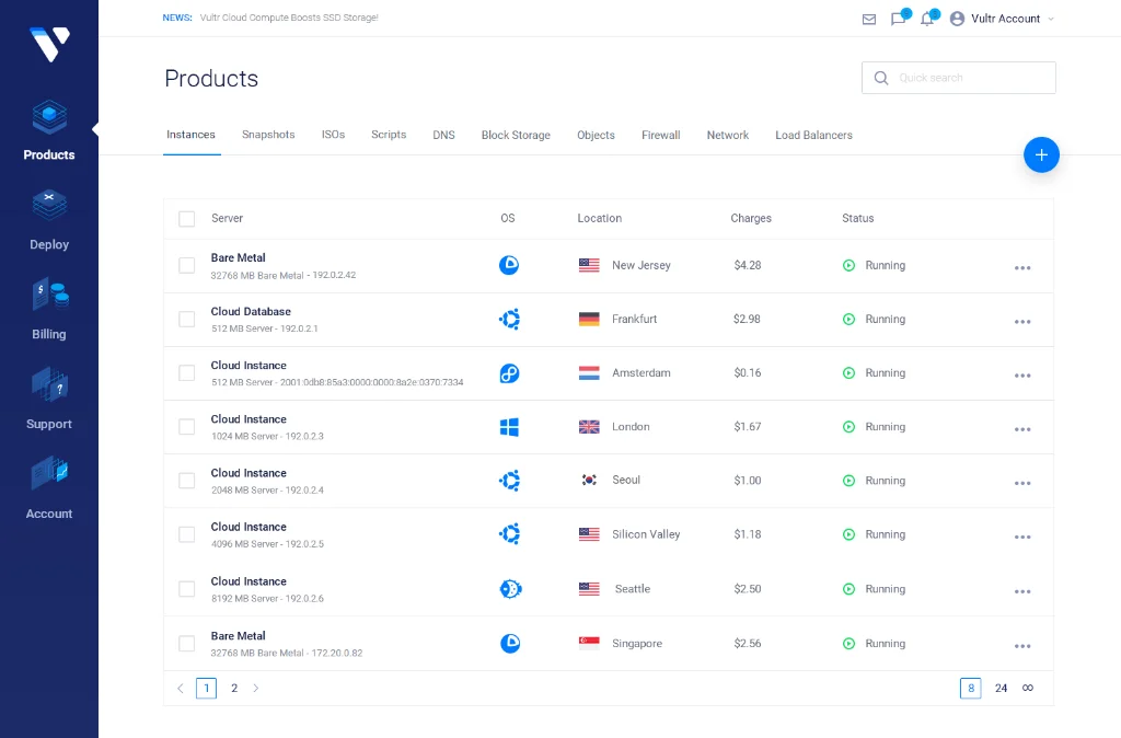 Vultr 官网截图